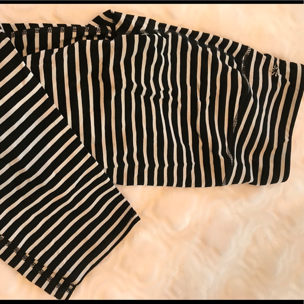 athleta black/white striped capris - size SMALL